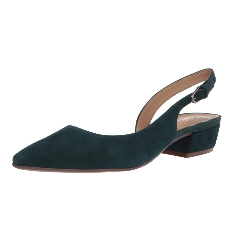 Naturalizer Banks Pointed Toe Flat Kingfisher Teal Blue Suede Leather NEW Size 9